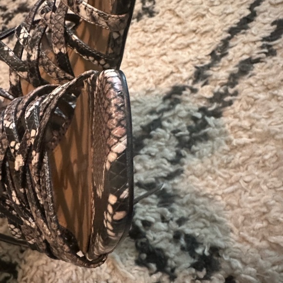 Sam Edelman Daffodil Snake Print Strappy Block Heels - Sz 8 - Picture 14 of 16